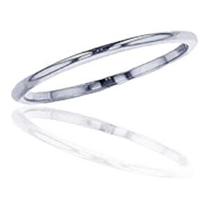 10K White Gold 1mm Polished Plain Wedding Band, Size 4.5 Brand New